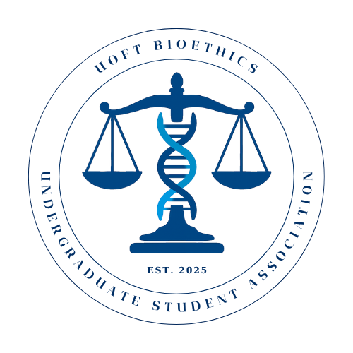 A scale, with a double-helix strand acting as the stem upon which the scale balances.